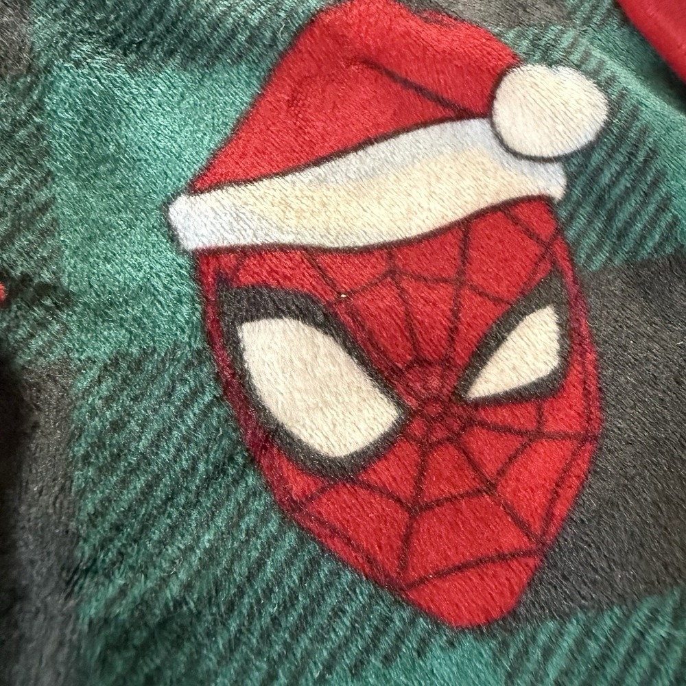 Spiderman Christmas Pajama Top Boys 3T Shirt Snuggly Soft Bath Plush Spidey Set - Picture 3 of 16